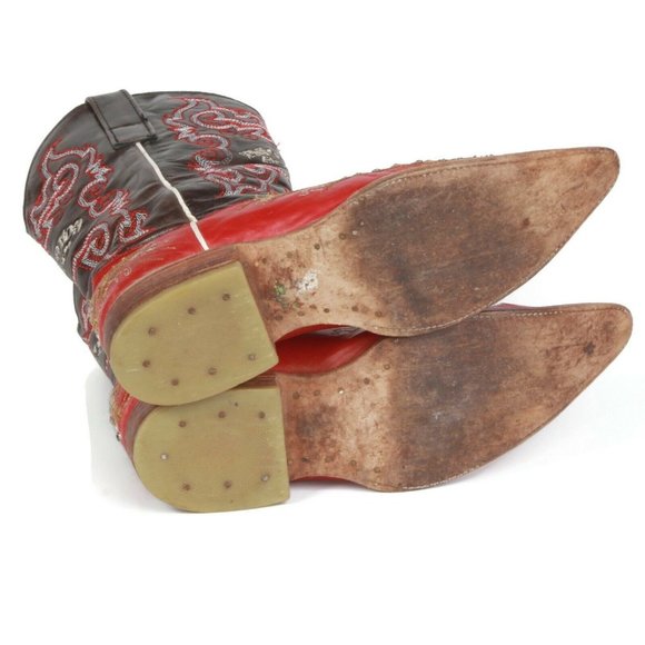 Vintage Western Boots Red Embroidery Innovation Mexico Women's size appx 6.5 / 7 - Picture 11 of 11